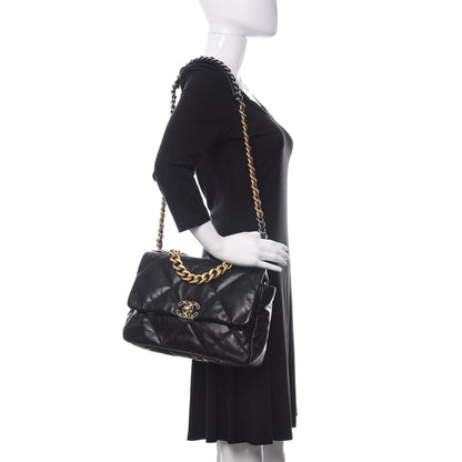 Chanel Goatskin Quilted Large 19 Flap Black 2 of 10