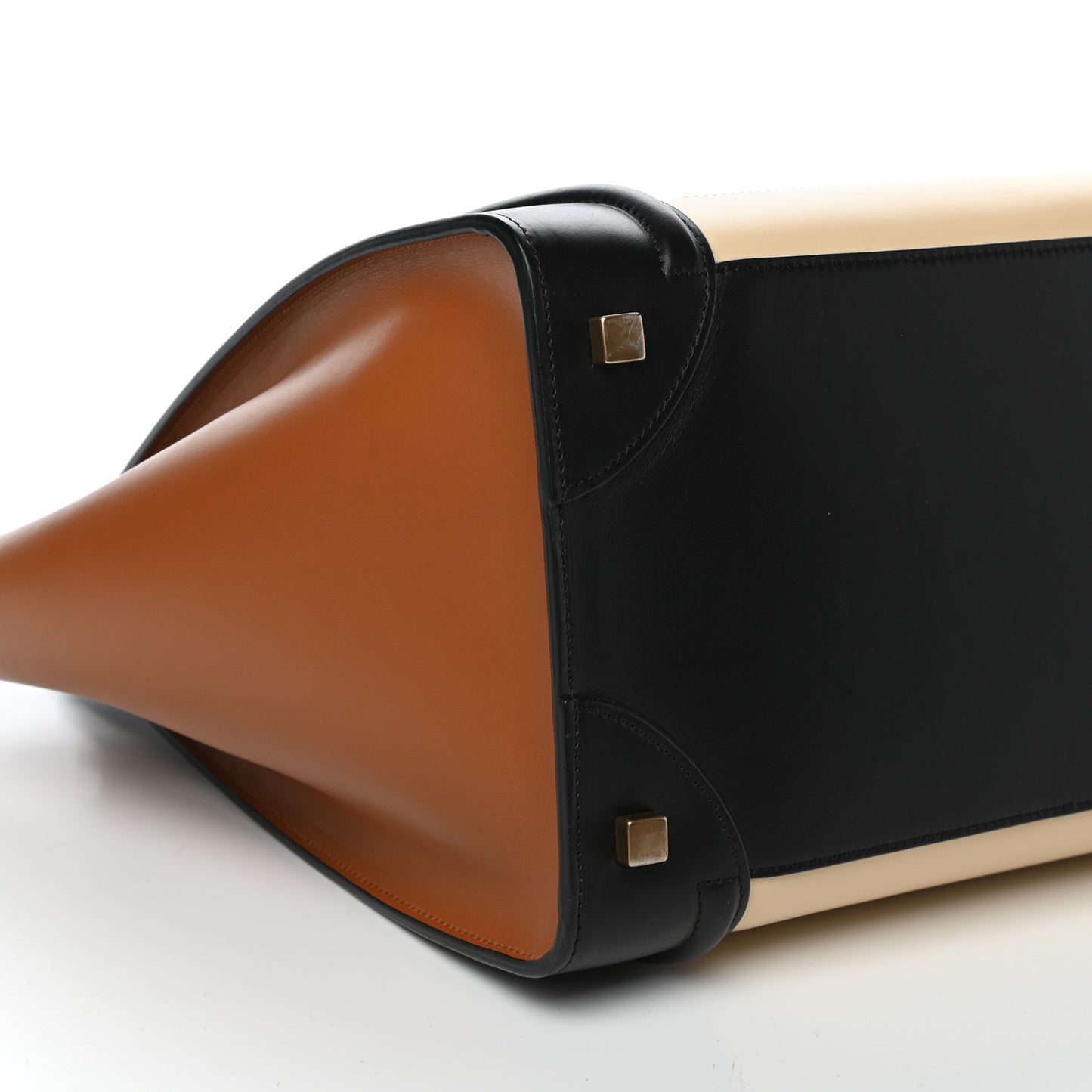 Satin Calfskin Suede Mini Tri-Color Luggage Seashell