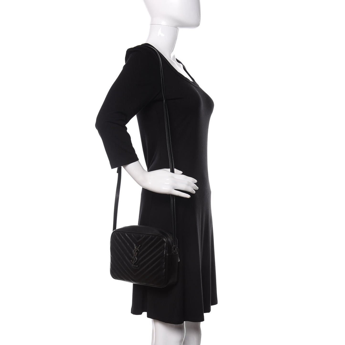 Calfskin Matelasse Monogram Lou Camera Bag Black