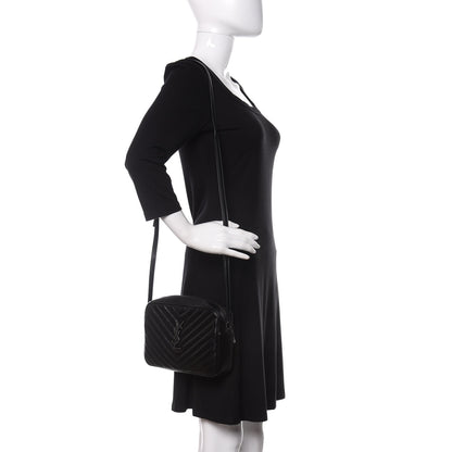 Saint Laurent Calfskin Matelasse Monogram Lou Camera Bag Black 2 of 12