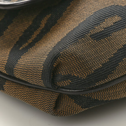 Fendi Zucchino Vitello Zebra Baguette Crossbody Brown 8 of 9