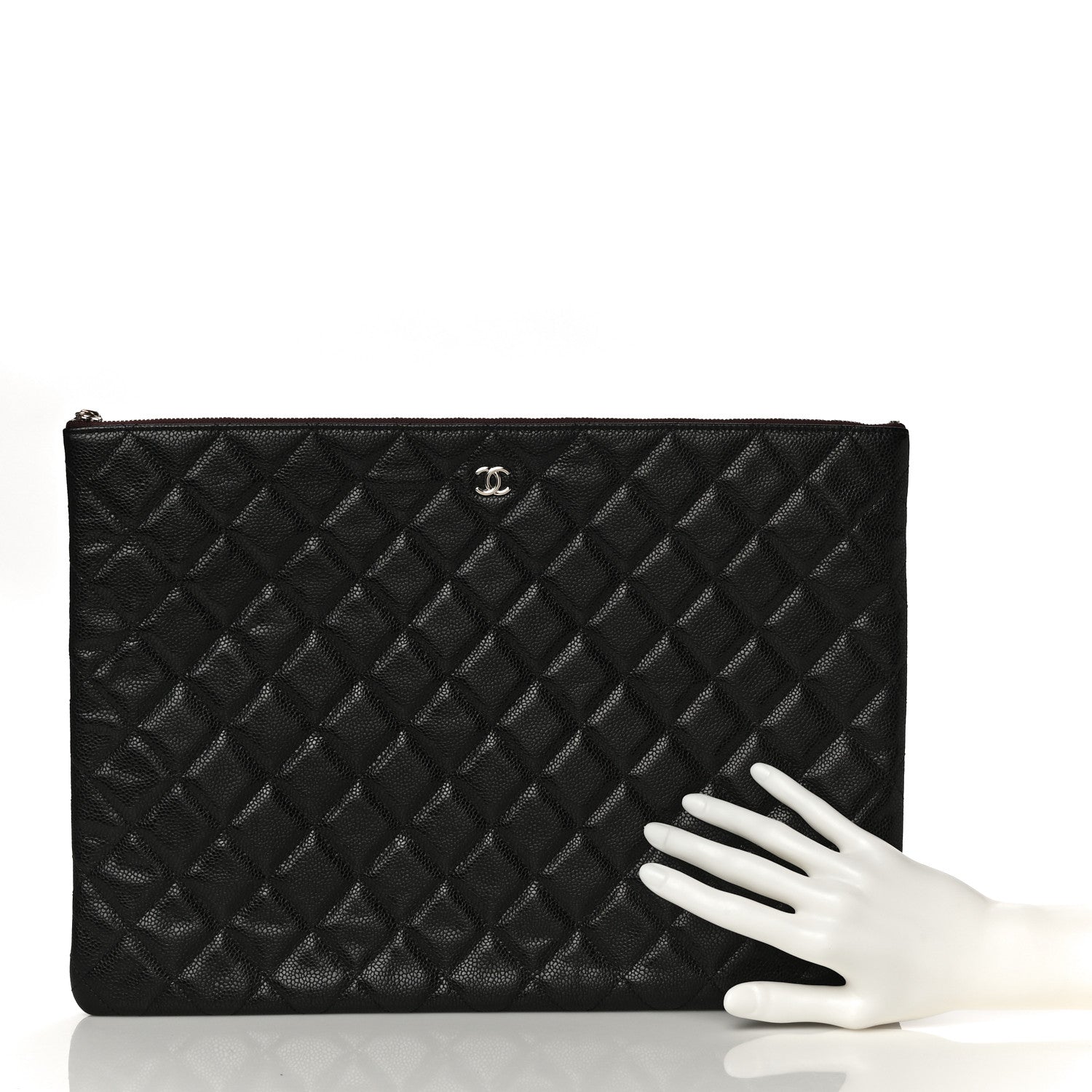 Chanel Caviar Quilted Large Cosmetic Case Black 2 of 10