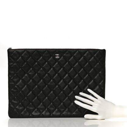 Chanel Caviar Quilted Large Cosmetic Case Black 2 of 10
