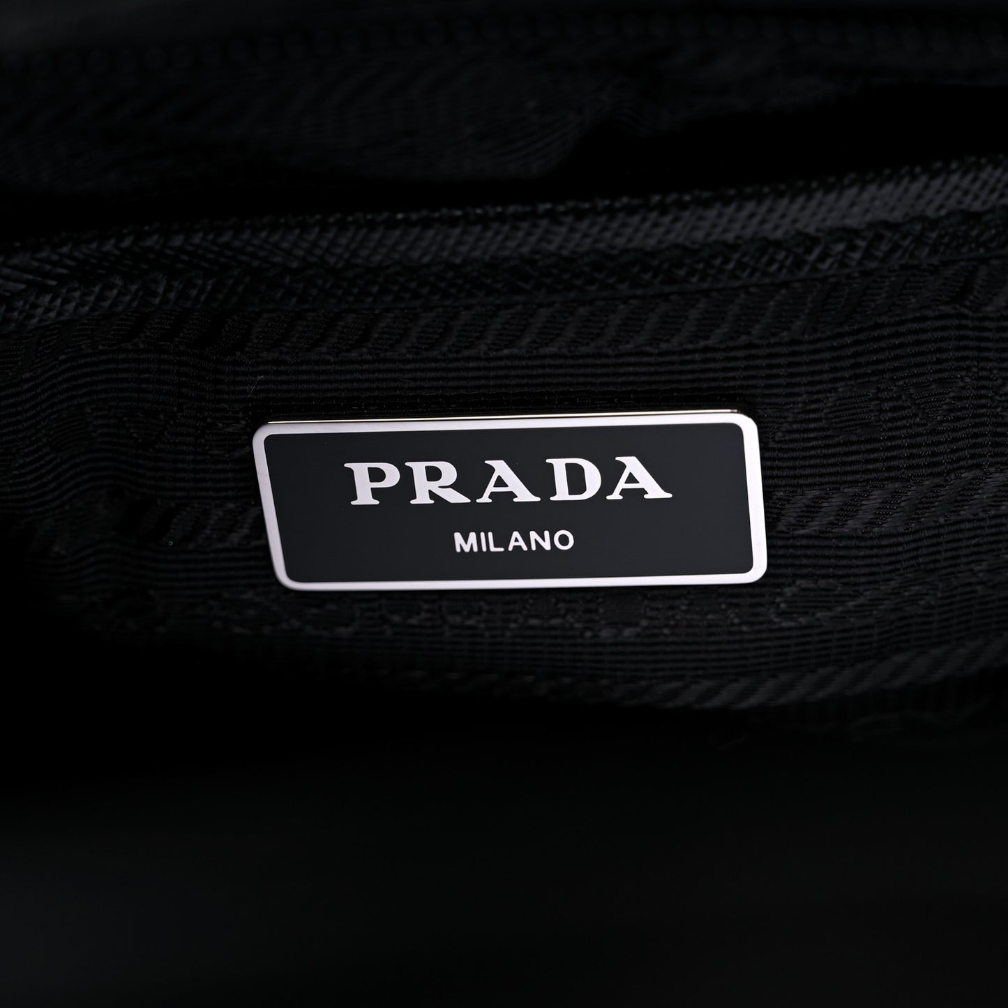 Tessuto Nylon Saffiano Small Backpack Black