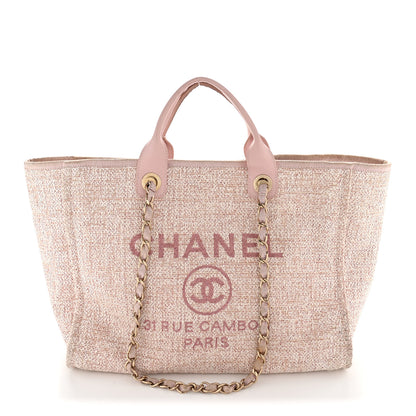 Chanel Straw Lurex Large Deauville Tote Pink 1 of 11