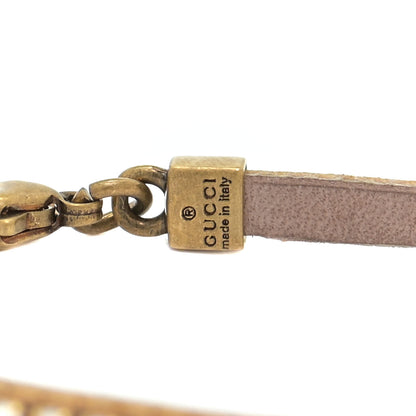 Gucci Metal Crystal Double G Bracelet Aged Gold 5 of 5
