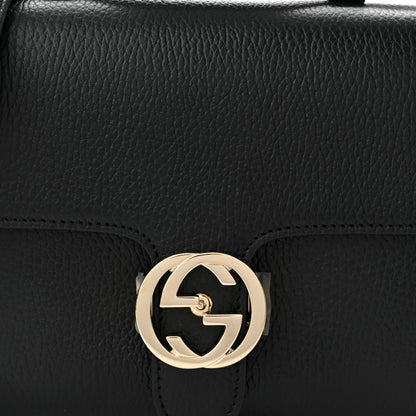 Gucci Dollar Calfskin Interlocking G Top Handle Shoulder Bag Black 8 of 10