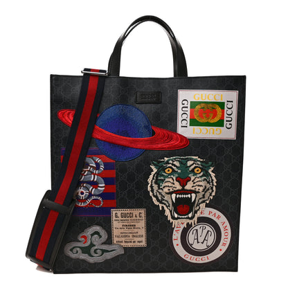 Gucci GG Supreme Monogram Night Courrier Vertical Tote Black Multicolor 1 of 10