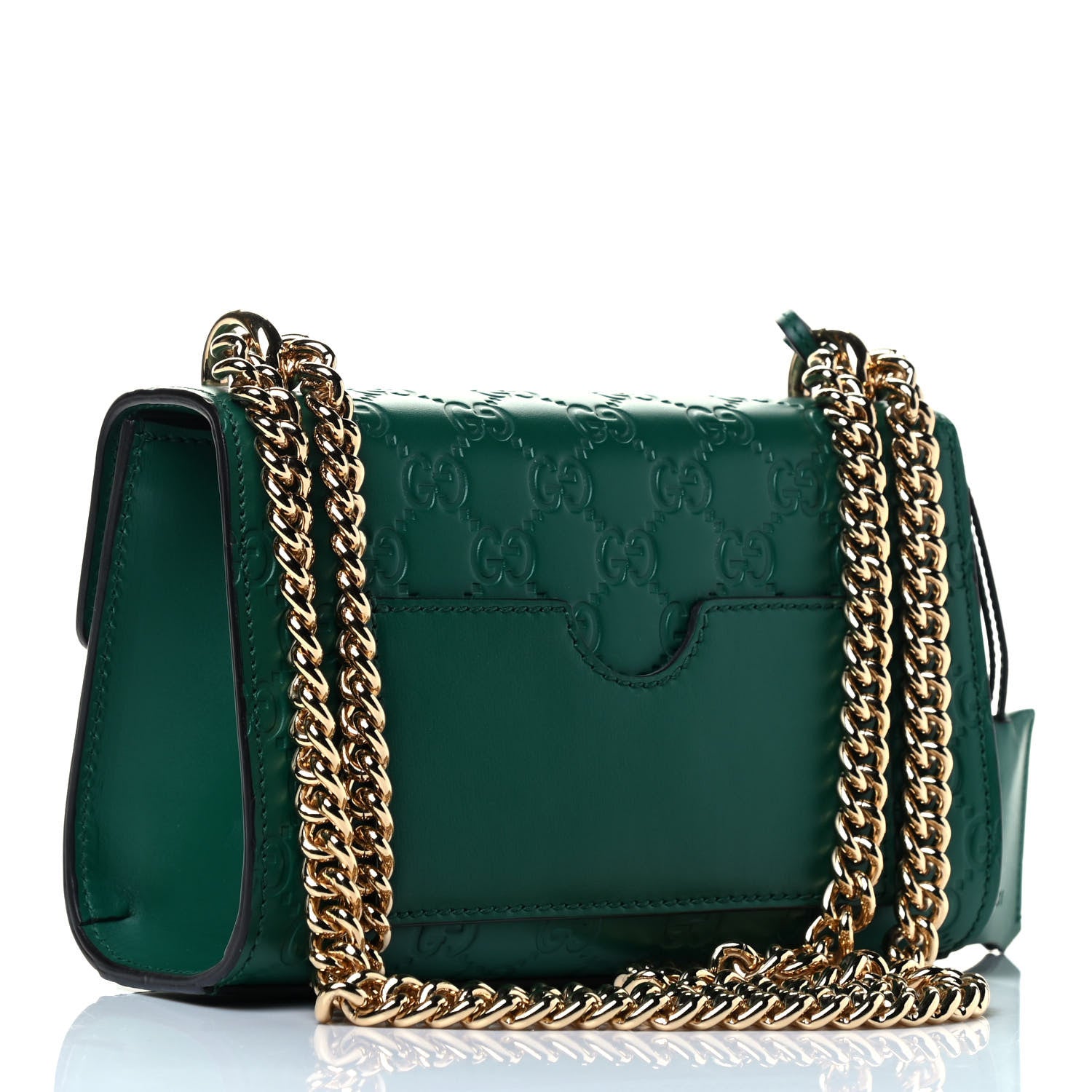 Gucci Guccissima Small Padlock Shoulder Bag Emerald 3 of 5