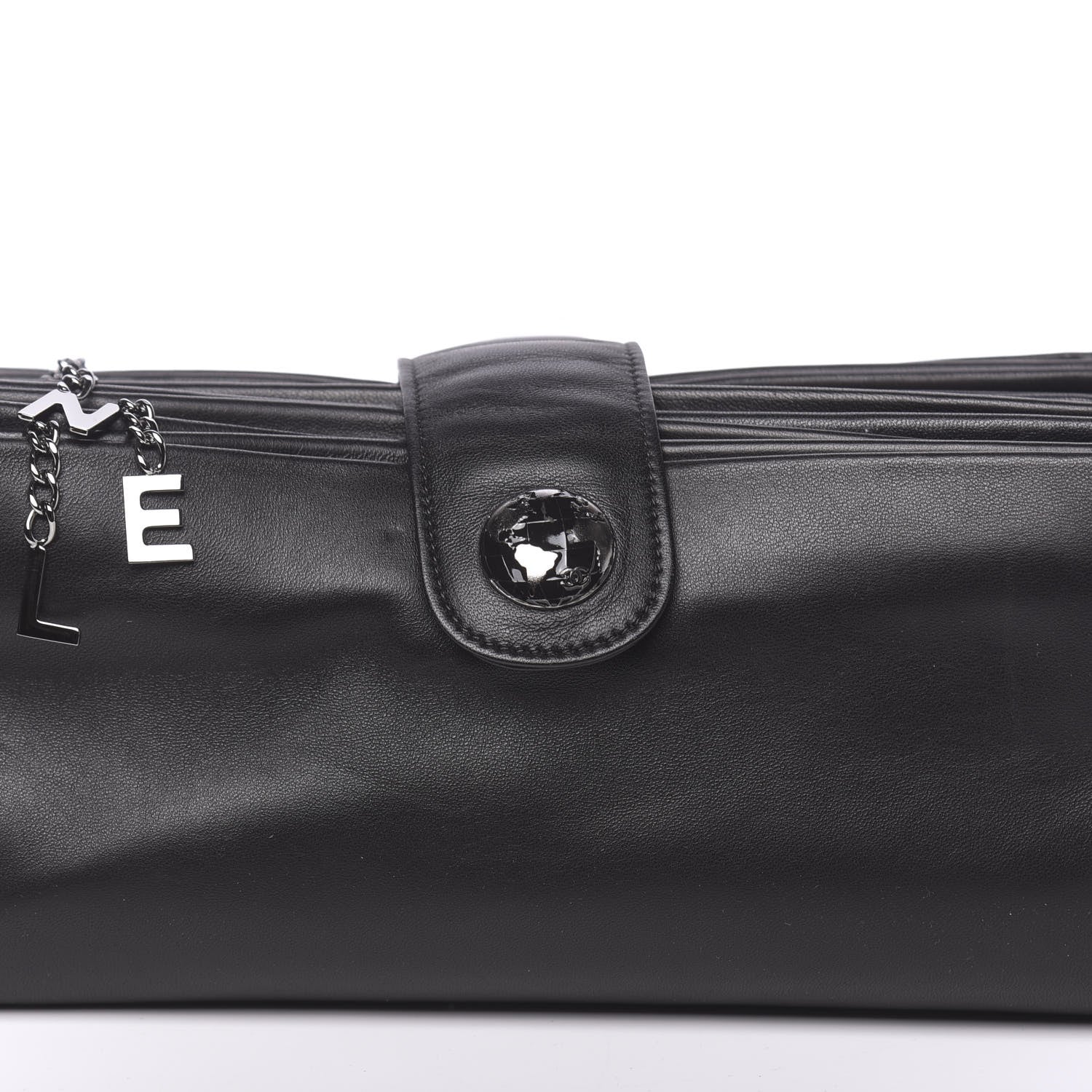 Chanel Lambskin Accordion Globe Clutch Black 15 of 17