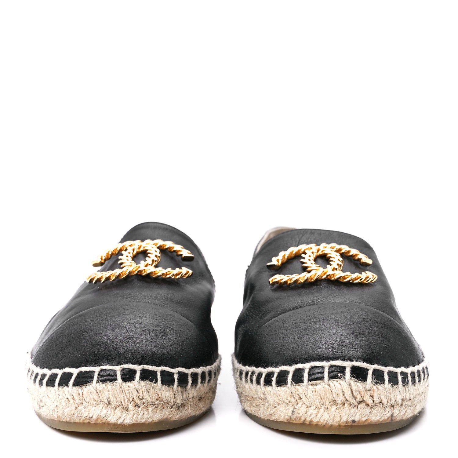 Chanel Calfskin Chain CC Espadrilles 39 Black 2 of 10