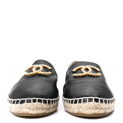 Chanel Calfskin Chain CC Espadrilles 39 Black 2 of 10