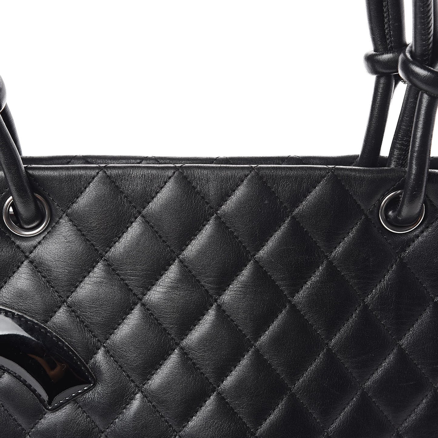 Calfskin Quilted Large Cambon Tote Black