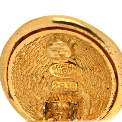 Chanel Round CC Clip On Earrings Gold 10 of 11