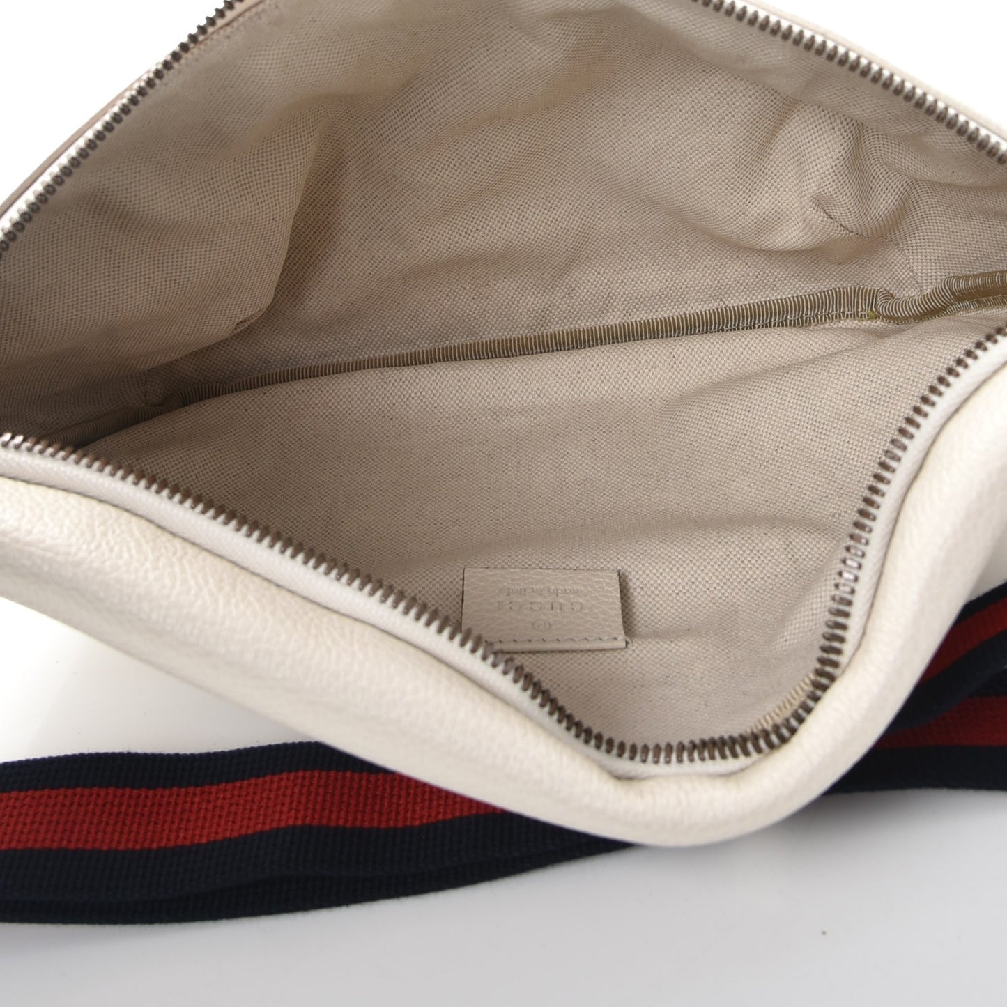 Grained Calfskin Logo Belt Bag White