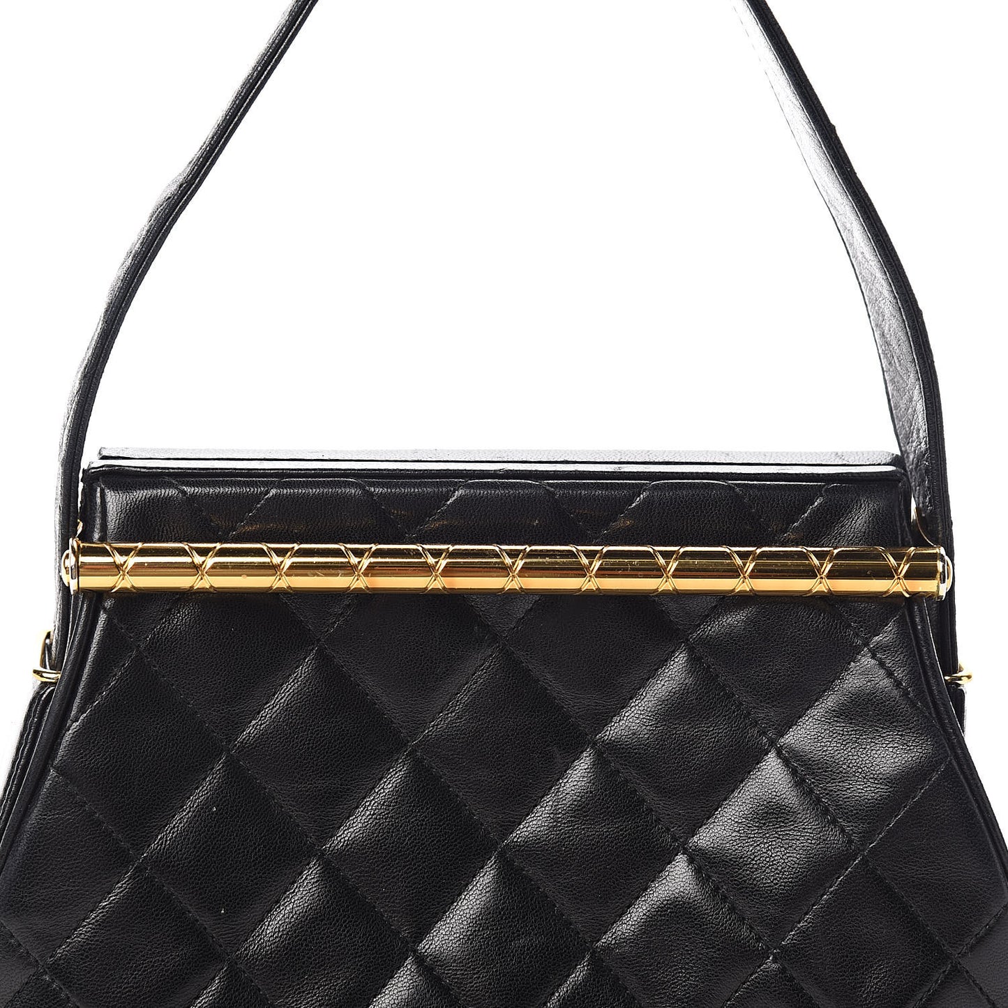 Lambskin Quilted Shoulder Bag Black