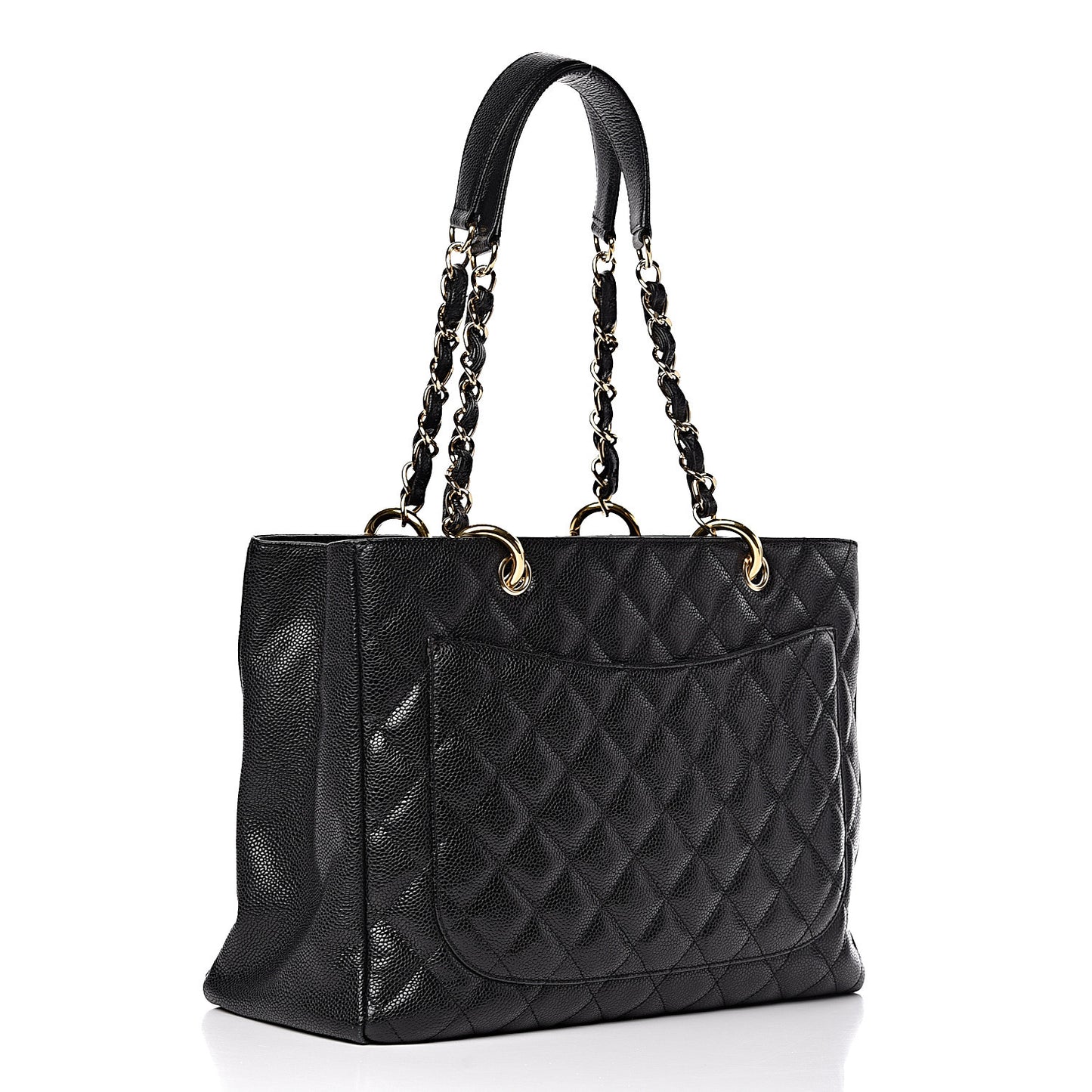 Caviar Quilted Grand Shopping Tote GST Black