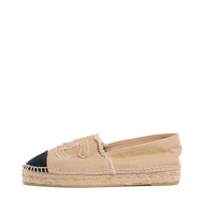 Chanel Toile CC Espadrilles 36 Beige Black 1 of 7
