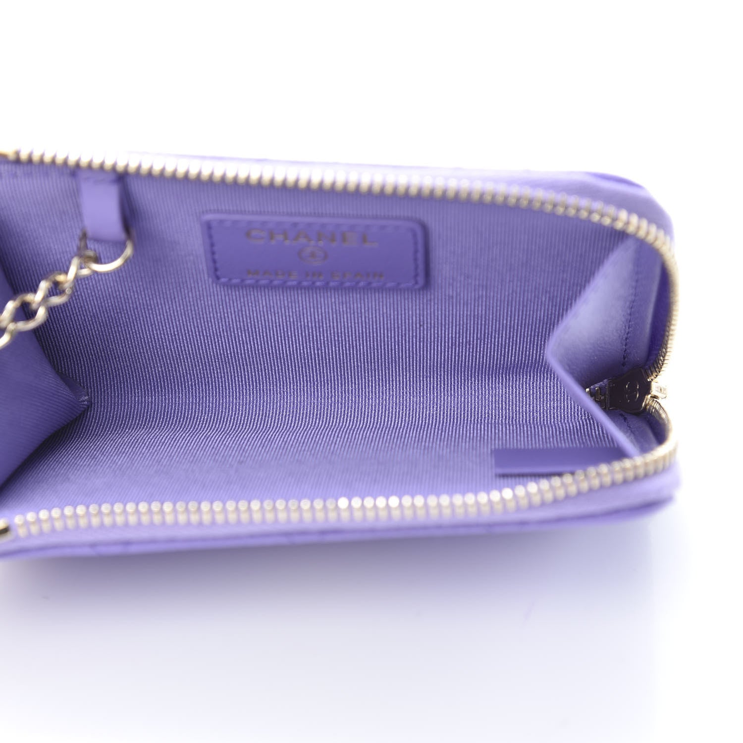 Chanel Caviar Quilted Zipped Key Holder Case Purple 5 of 8