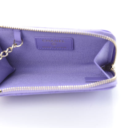 Chanel Caviar Quilted Zipped Key Holder Case Purple 5 of 8