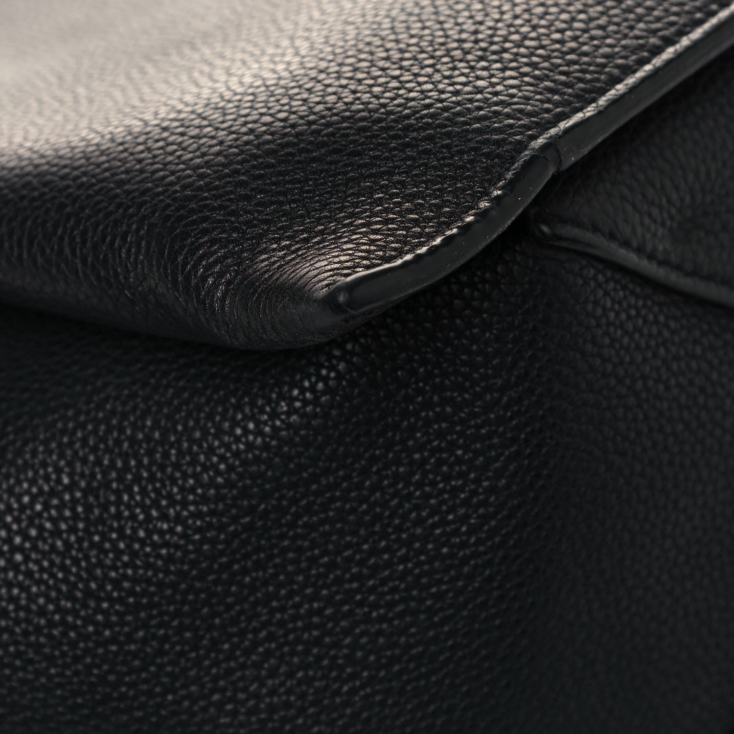 Celine Baby Grained Calfskin Medium Tri-Fold Bag Black 9 of 13
