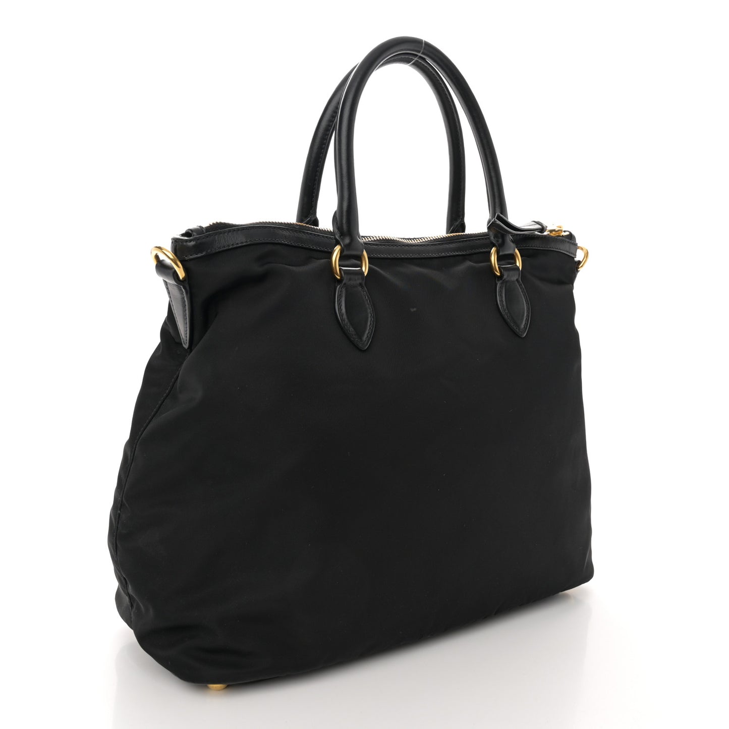 Tessuto Nylon Soft Calfskin Tote Black