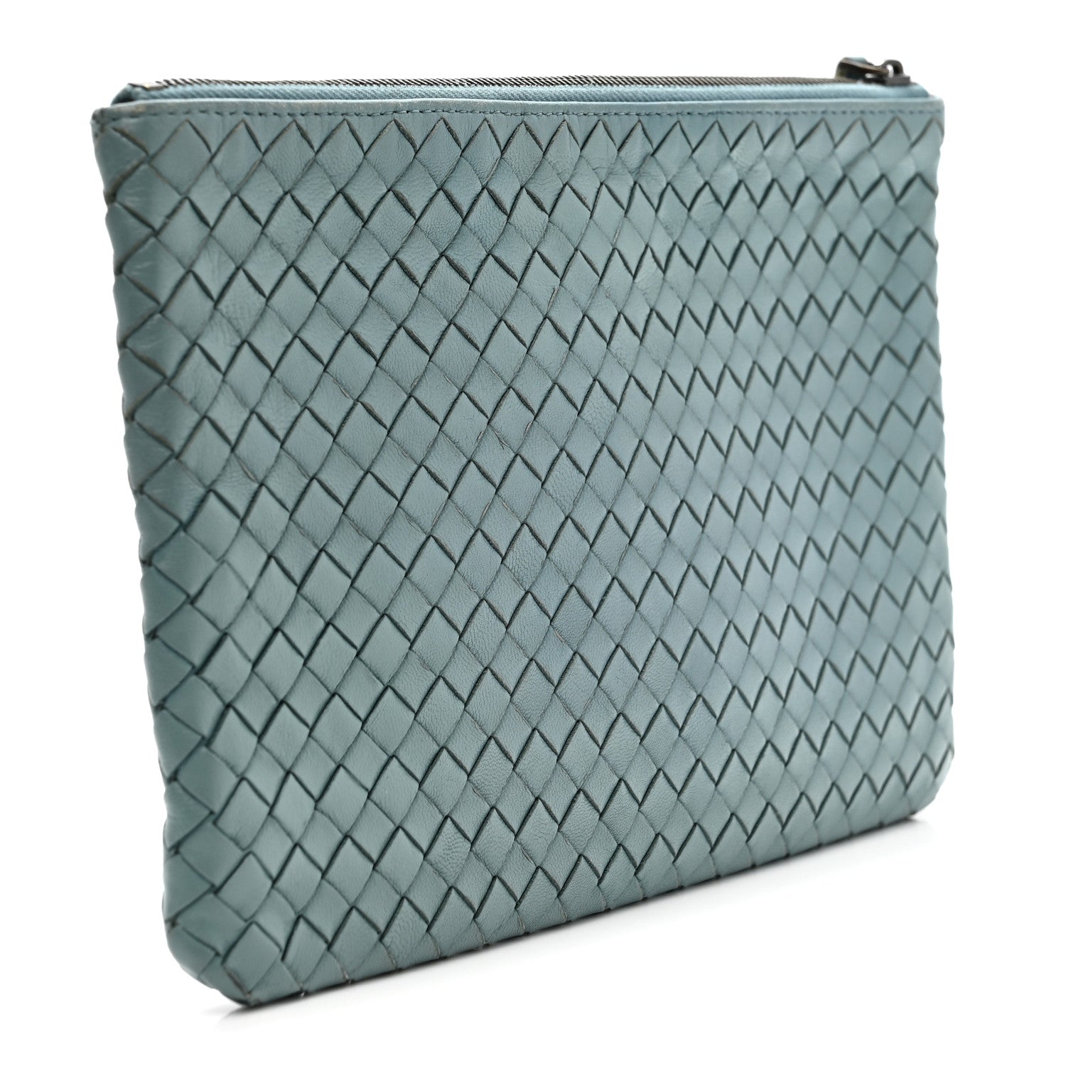 Bottega Veneta Nappa Intrecciato Zip Pouch Blue 3 of 7