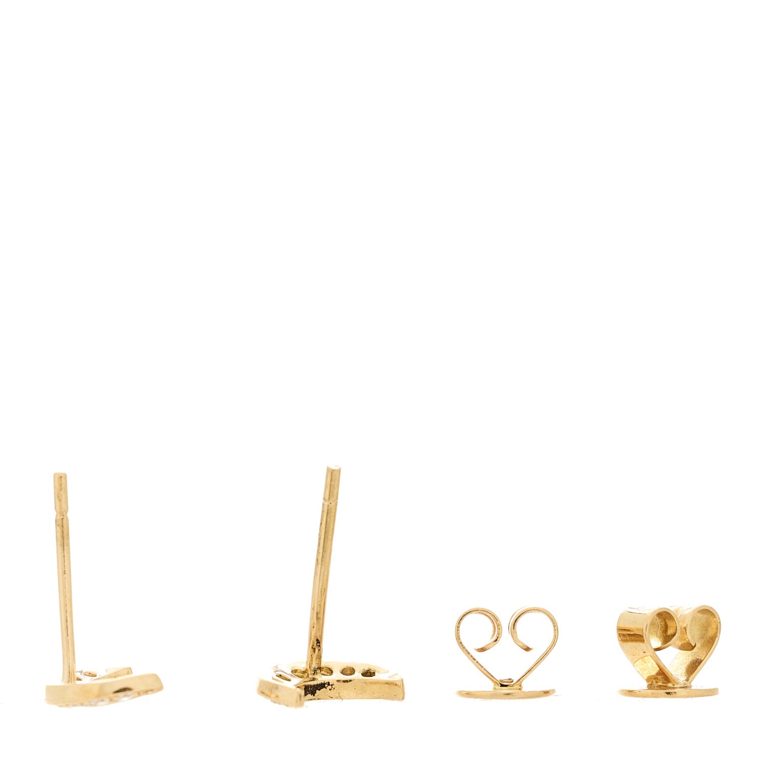 Anita Ko 18K Yellow Gold Diamond Moon Stud Earrings 3 of 4