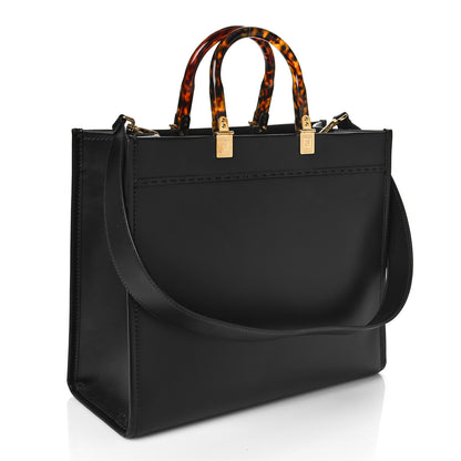 Fendi Vitello King Plexiglass Medium Fendi Sunshine Shopper Tote Black 3 of 9