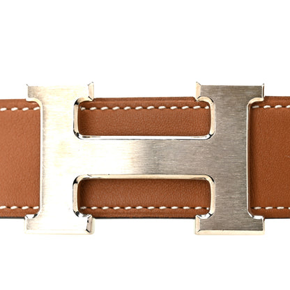 Hermes Swift Epsom 32mm H Belt 85 34 Gold Bleu Paon 6 of 8