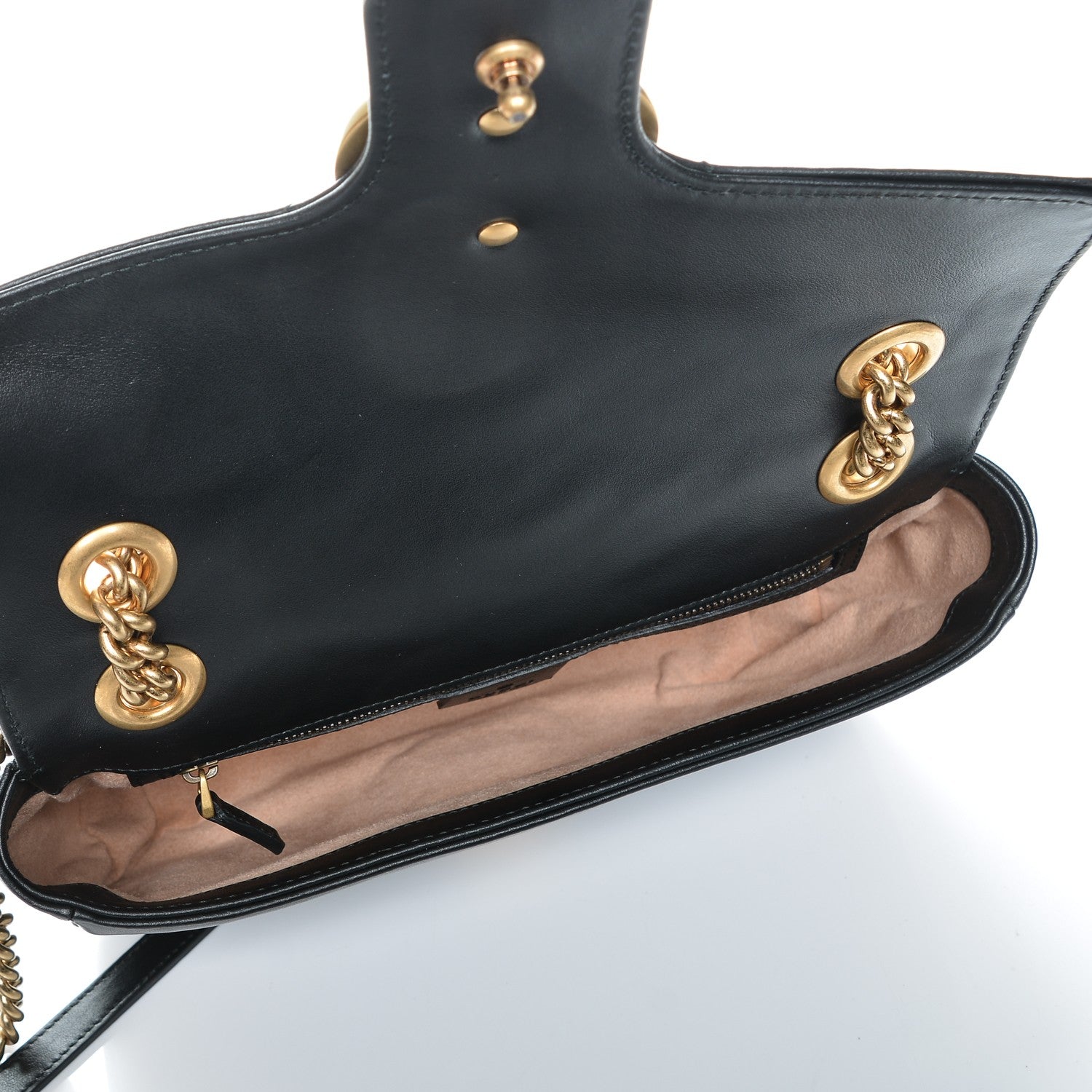 Gucci Calfskin Matelasse Small GG Marmont Shoulder Bag Black 5 of 7