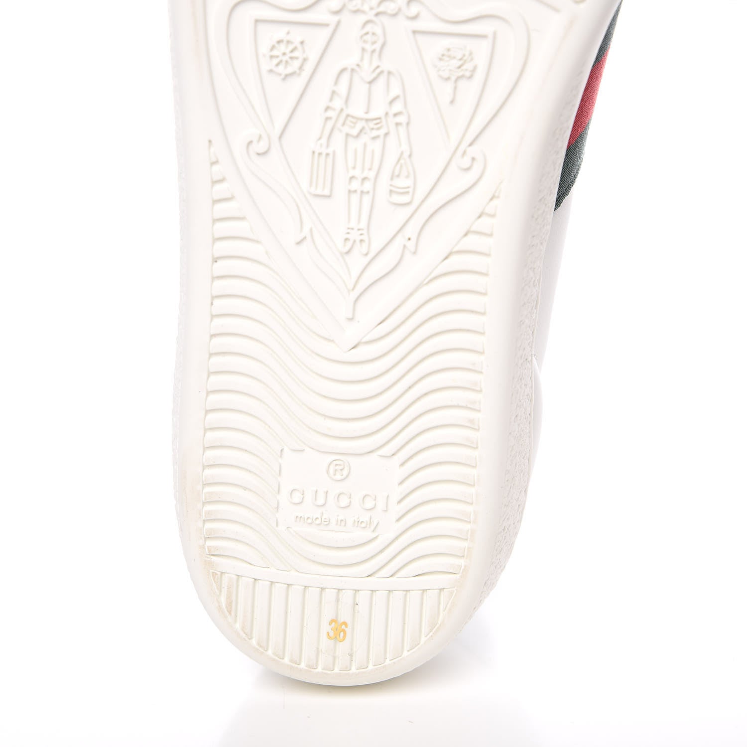 Gucci Calfskin Ayers Bee Embroidered Womens Ace Sneakers 36 White Green 7 of 9