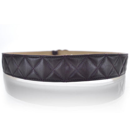 Chanel Lambskin Quilted CC Belt 90 36 Plum 2 of 7
