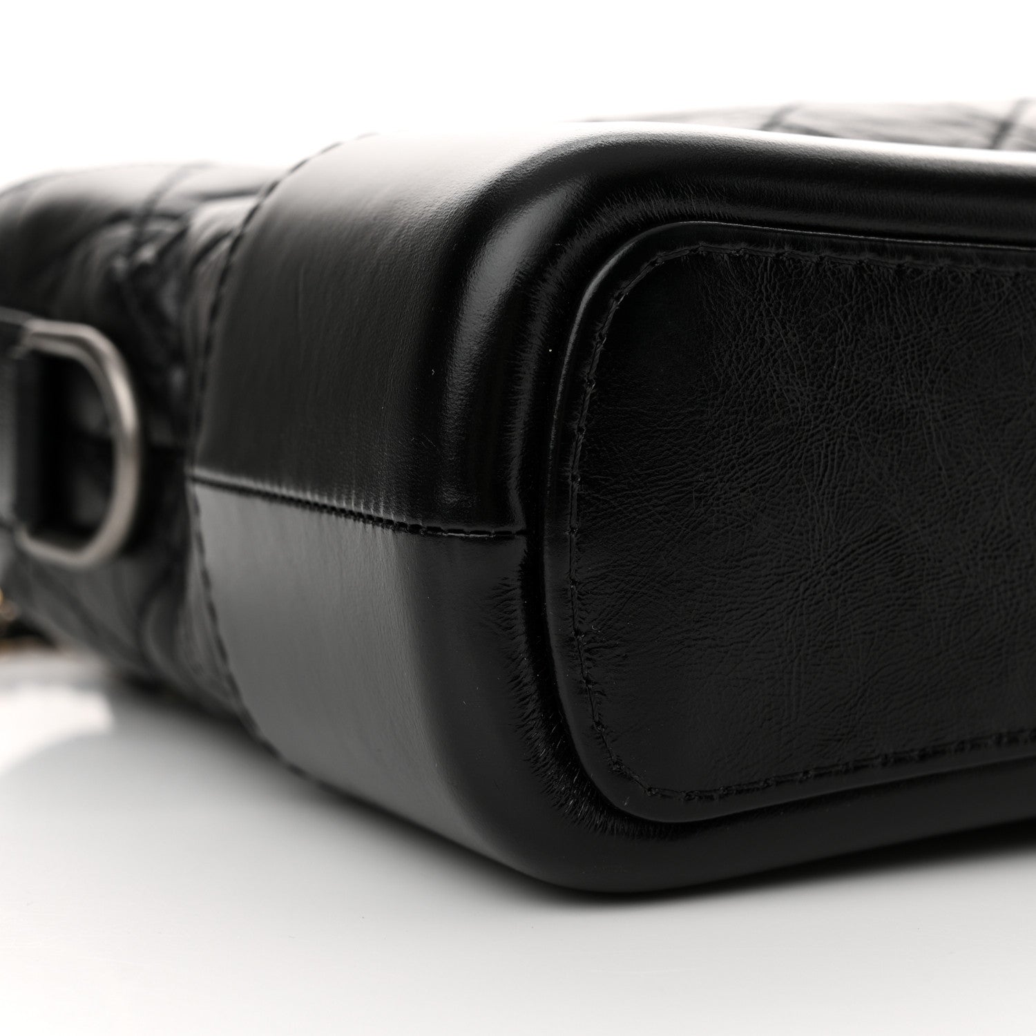 Chanel Aged Smooth Calfskin Quilted Medium Gabrielle Logo Hobo Black 9 of 10