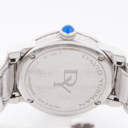 David Yurman Stainless Steel Diamond Bezel Mother of Pearl 30mm Classic Quartz Watch 5 of 6