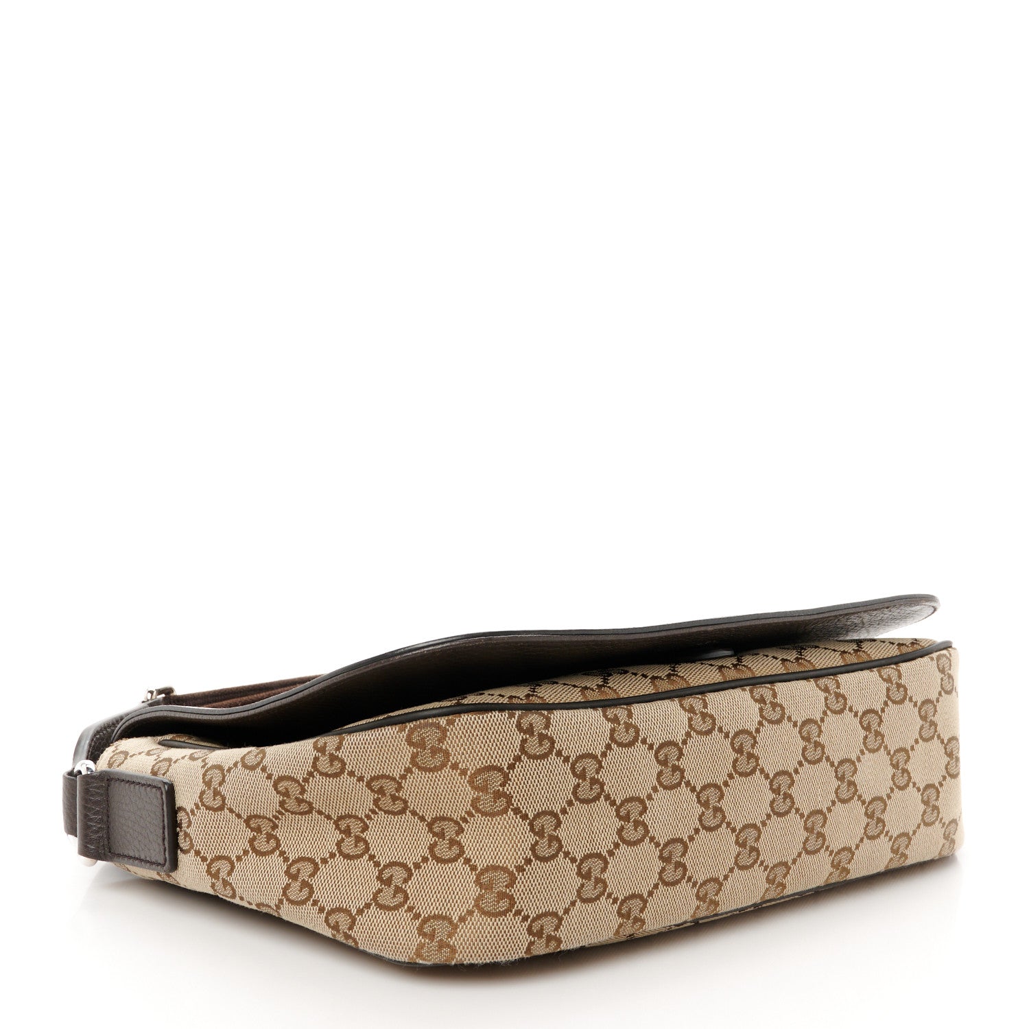 Gucci Monogram Flap Messenger Bag Beige Dark Brown 4 of 12