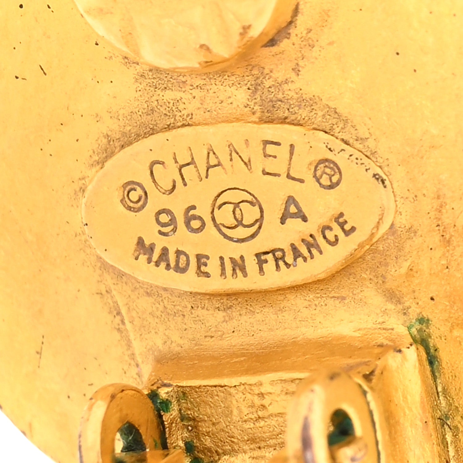 Chanel Resin CC Drop Clip On Earrings Gold Black 4 of 4
