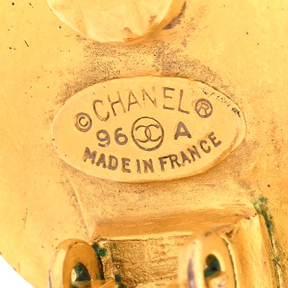 Chanel Resin CC Drop Clip On Earrings Gold Black 4 of 4
