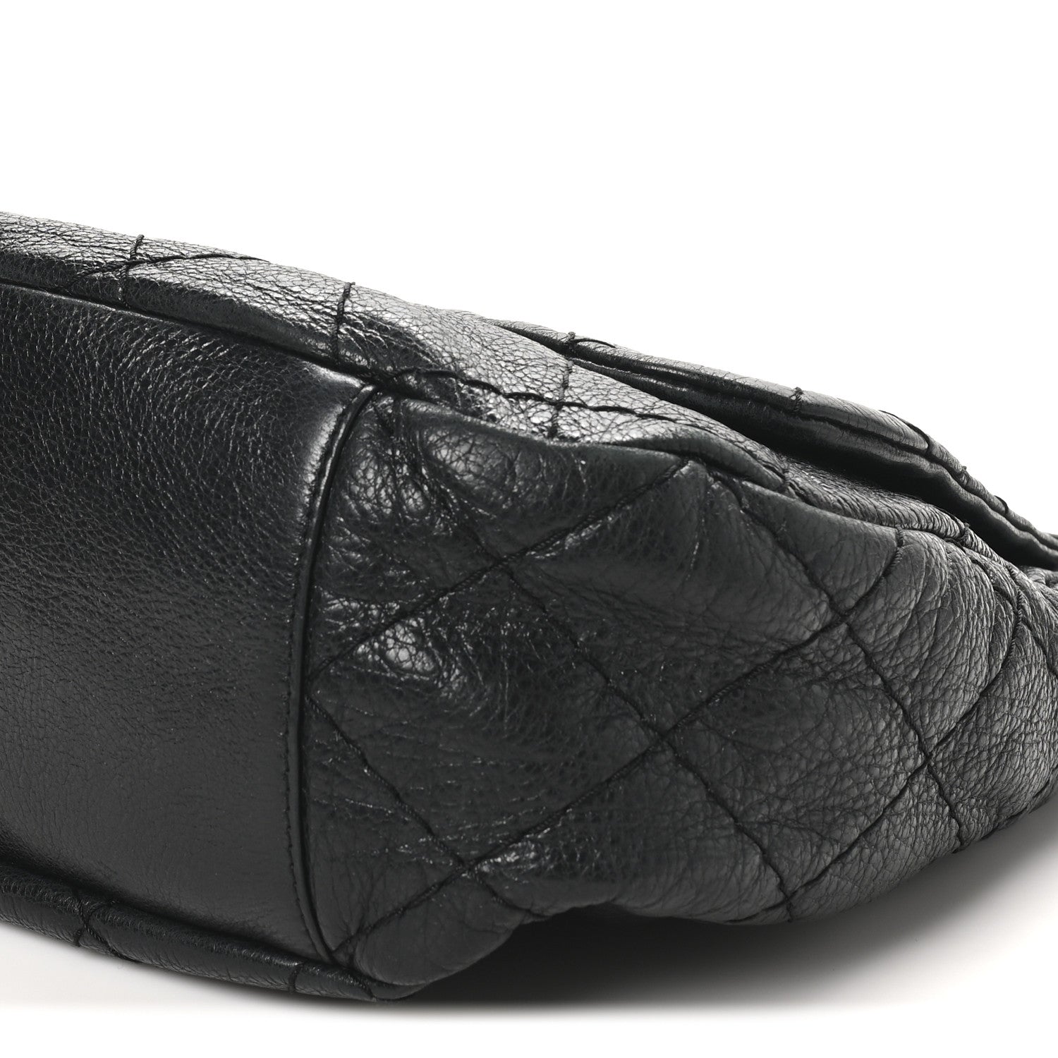 Chanel Glazed Calfskin Stitched XL On The Road Flap Black 10 of 12