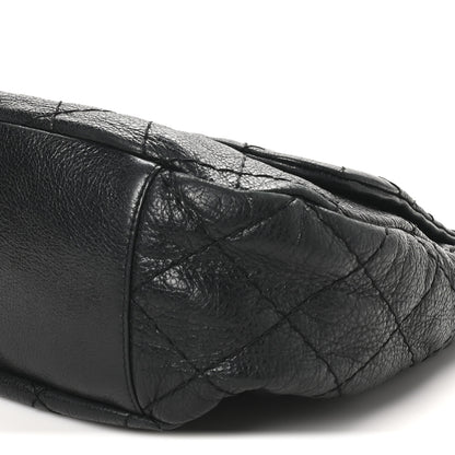 Chanel Glazed Calfskin Stitched XL On The Road Flap Black 10 of 12