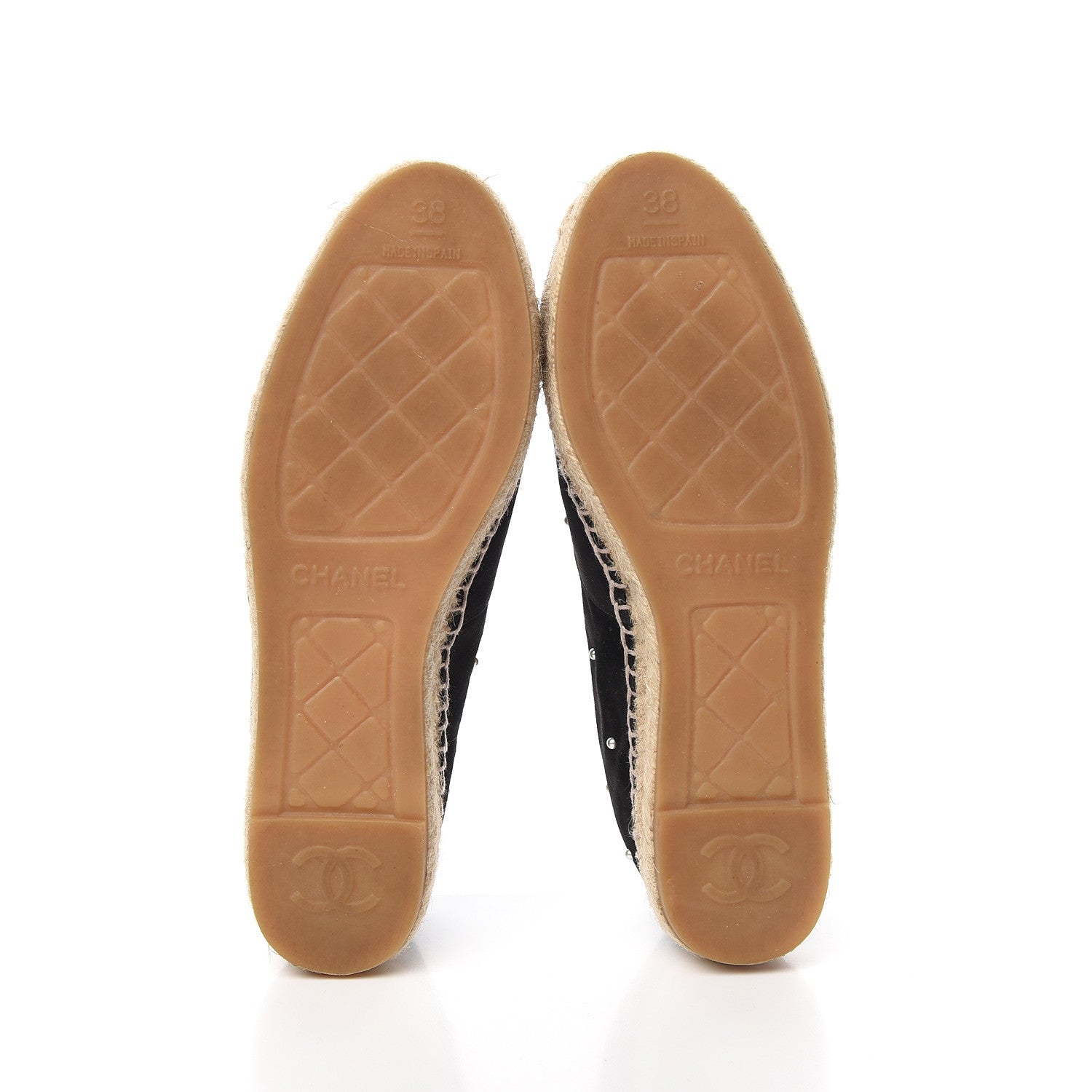 Chanel Suede Pearl CC Espadrilles 38 Black 5 of 11