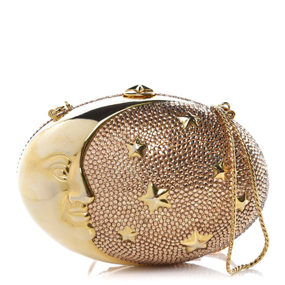 Judith Leiber Crystal Moon and Stars Minaudiere Clutch Gold 1 of 9