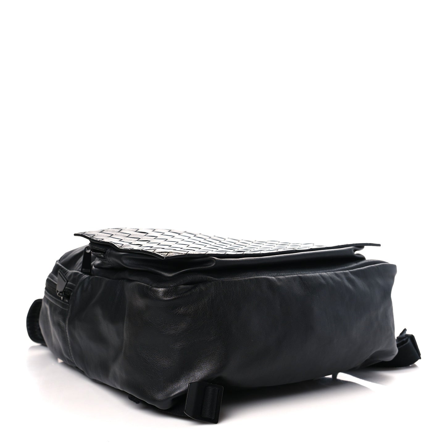 Smooth Calfskin Intrecciato Backpack Black