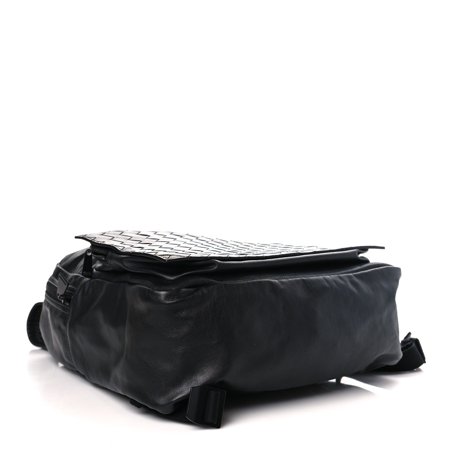 Bottega Veneta Smooth Calfskin Intrecciato Backpack Black 4 of 9