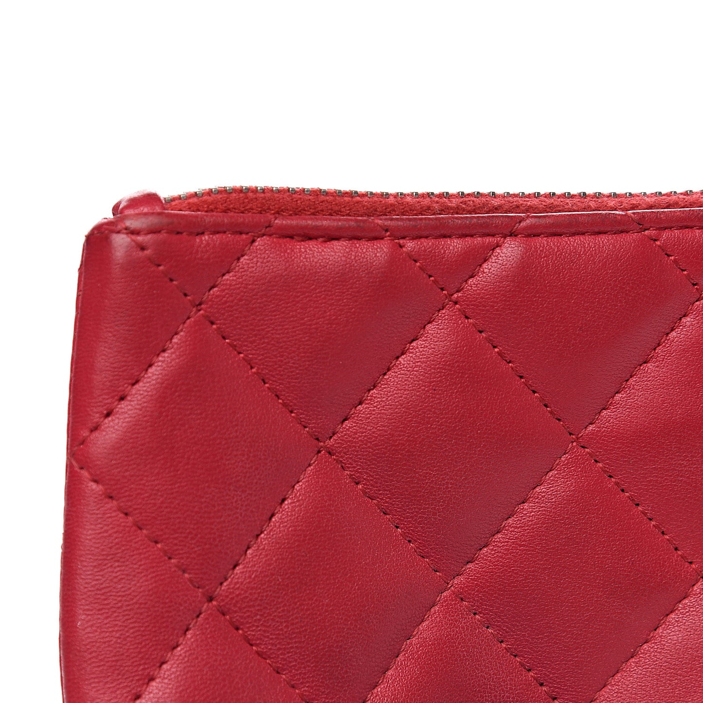 Lambskin Quilted Key Holder Case Dark Pink