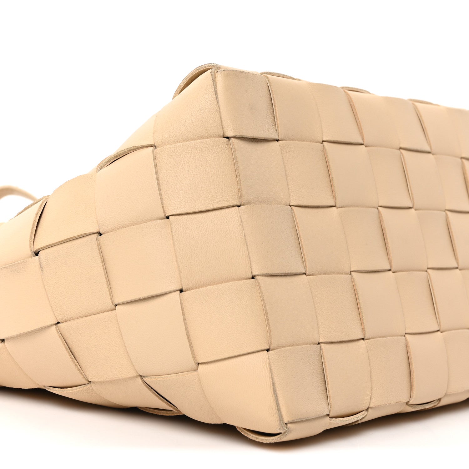 Bottega Veneta Lambskin Maxi Intrecciato Bowling Cassette Shoulder Bag Porridge 9 of 10