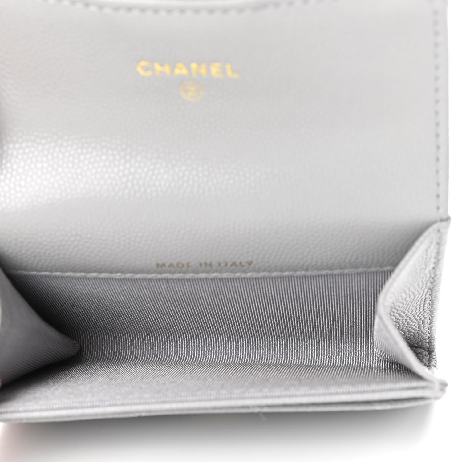 Chanel Caviar Quilted Flap Card Holder Wallet Grey 5 of 8