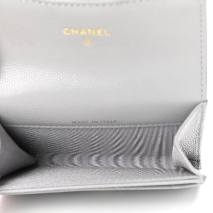 Chanel Caviar Quilted Flap Card Holder Wallet Grey 5 of 8