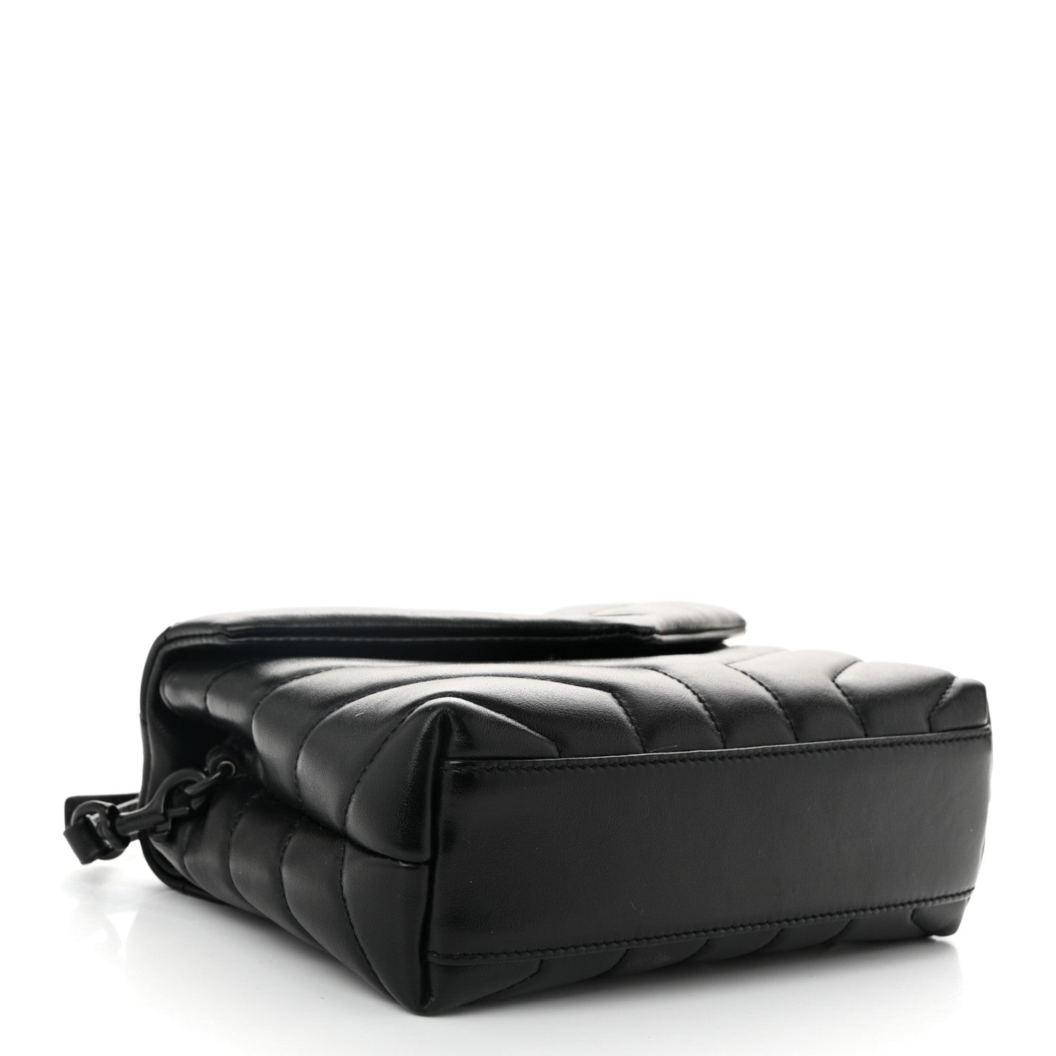 Saint Laurent Calfskin Y Quilted Monogram Monochrome Toy Loulou Crossbody Bag Black 4 of 12
