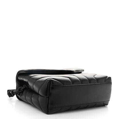 Saint Laurent Calfskin Y Quilted Monogram Monochrome Toy Loulou Crossbody Bag Black 4 of 12